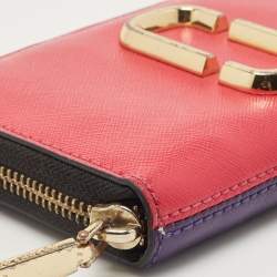 Marc Jacobs Pink/Purple Saffiano Leather Snapshot Compact Wallet