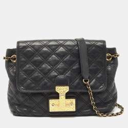 Marc Jacobs Black Quilted Leather Large Baroque Single Shoulder Bag