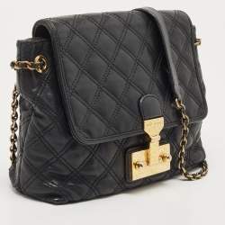 Marc Jacobs Black Quilted Leather Large Baroque Single Shoulder Bag