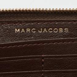 Marc Jacobs Brown Quilted Leather Deluxe Zip Around Wallet