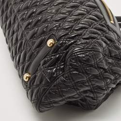 Marc Jacobs Black Quilted Leather Stam Satchel