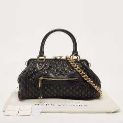 Marc Jacobs Black Quilted Leather Stam Satchel