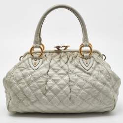 Marc Jacobs Ice Blue Quilted Leather Stam Satchel