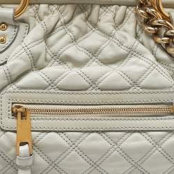 Marc Jacobs Ice Blue Quilted Leather Stam Satchel