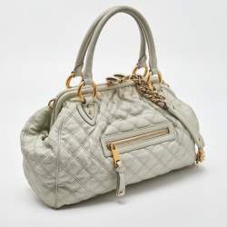 Marc Jacobs Ice Blue Quilted Leather Stam Satchel