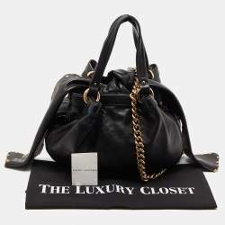 Marc Jacobs Black Leather Stud Embellished Knot Satchel 
