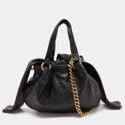 Marc Jacobs Black Leather Stud Embellished Knot Satchel 