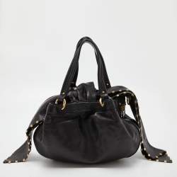 Marc Jacobs Black Leather Stud Embellished Knot Satchel 