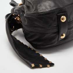 Marc Jacobs Black Leather Stud Embellished Knot Satchel 