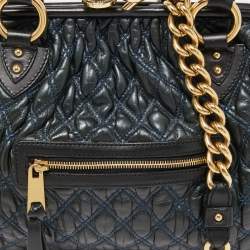 Pre Owned Marc Jacobs Dark Green/Black Quilted Leather Stam Shoulder Bag