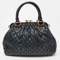 Pre Owned Marc Jacobs Dark Green/Black Quilted Leather Stam Shoulder Bag