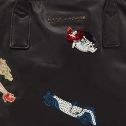 Marc Jacobs Black Nylon Sequin Embellished Wingman Tote