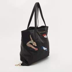 Marc Jacobs Black Nylon Sequin Embellished Wingman Tote