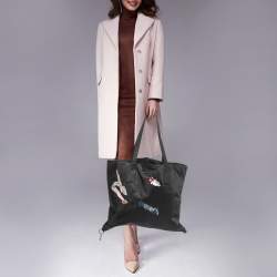 Marc Jacobs Black Nylon Sequin Embellished Wingman Tote