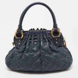 Marc Jacobs Blue Quilted Leather Small Cecilia Satchel