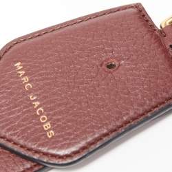 Pre Owned Marc Jacobs Burgundy Leather Recruit Bauletto Boston Bag