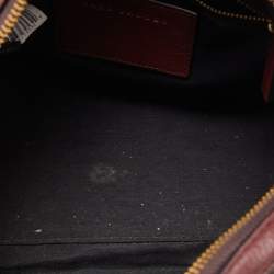 Pre Owned Marc Jacobs Burgundy Leather Recruit Bauletto Boston Bag