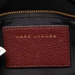 Pre Owned Marc Jacobs Burgundy Leather Recruit Bauletto Boston Bag