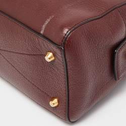 Pre Owned Marc Jacobs Burgundy Leather Recruit Bauletto Boston Bag