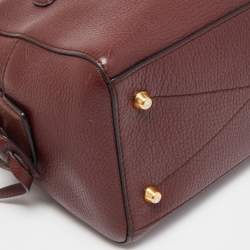 Pre Owned Marc Jacobs Burgundy Leather Recruit Bauletto Boston Bag