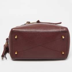 Pre Owned Marc Jacobs Burgundy Leather Recruit Bauletto Boston Bag