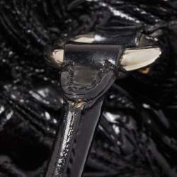 Pre Owned Marc Jacobs Black Quilted Patent Leather Stam Satchel