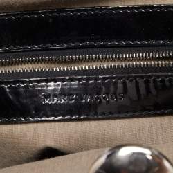Pre Owned Marc Jacobs Black Quilted Patent Leather Stam Satchel