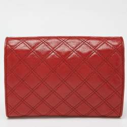 Marc Jacobs Rust Quilted Leather Flap Chain Clutch