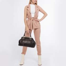 Pre Owned Marc Jacobs Dark Brown Quilted Leather Stam Bag