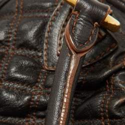 Pre Owned Marc Jacobs Dark Brown Quilted Leather Stam Bag