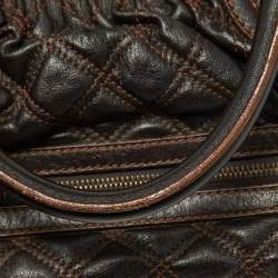 Pre Owned Marc Jacobs Dark Brown Quilted Leather Stam Bag