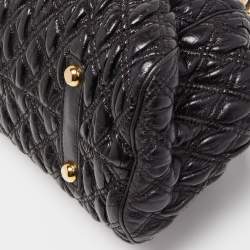 Pre Owned Marc Jacobs Black Quilted Leather Stam Satchel