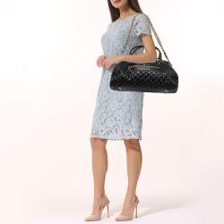 Pre Owned Marc Jacobs Black Quilted Leather Stam Satchel