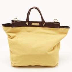 Marc Jacobs Ebony/Yellow Canvas and Leather Robert Duffy Bag on Bag Tote