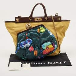Marc Jacobs Ebony/Yellow Canvas and Leather Robert Duffy Bag on Bag Tote