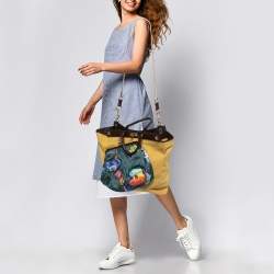 Marc Jacobs Ebony/Yellow Canvas and Leather Robert Duffy Bag on Bag Tote