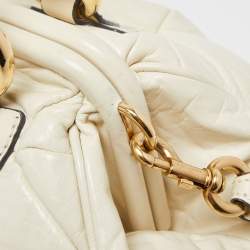 Pre Owned Marc Jacobs Cream Quilted Leather Stam Satchel