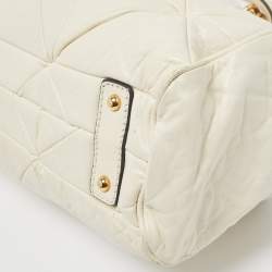 Pre Owned Marc Jacobs Cream Quilted Leather Stam Satchel