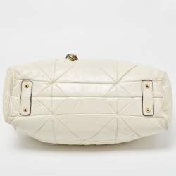 Marc Jacobs Cream Quilted Leather Stam Satchel