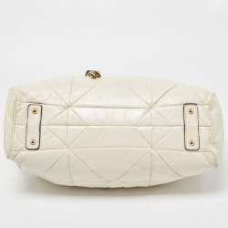 Pre Owned Marc Jacobs Cream Quilted Leather Stam Satchel