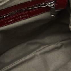 Pre Owned Marc Jacobs Burgundy Quilted Patent Leather Little Stam Shoulder Bag