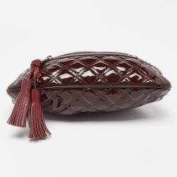 Pre Owned Marc Jacobs Burgundy Quilted Patent Leather Little Stam Shoulder Bag