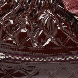 Pre Owned Marc Jacobs Burgundy Quilted Patent Leather Little Stam Shoulder Bag
