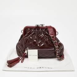 Pre Owned Marc Jacobs Burgundy Quilted Patent Leather Little Stam Shoulder Bag