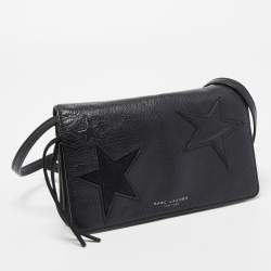 Pre Owned Marc Jacobs Black Star Patchwork Leather Clutch Bag