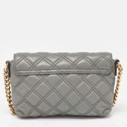 Pre Owned Marc Jacobs Grey Quilted Leather Crossbody Bag