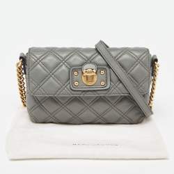 Pre Owned Marc Jacobs Grey Quilted Leather Crossbody Bag
