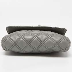 Pre Owned Marc Jacobs Grey Quilted Leather Crossbody Bag