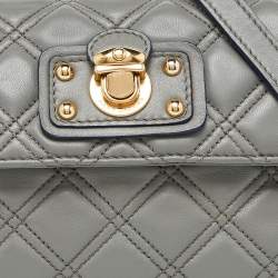 Pre Owned Marc Jacobs Grey Quilted Leather Crossbody Bag