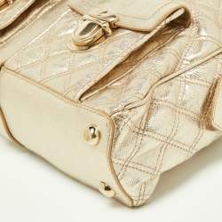 Pre Owned Marc Jacobs Gold Quilted Leather Blake Satchel
